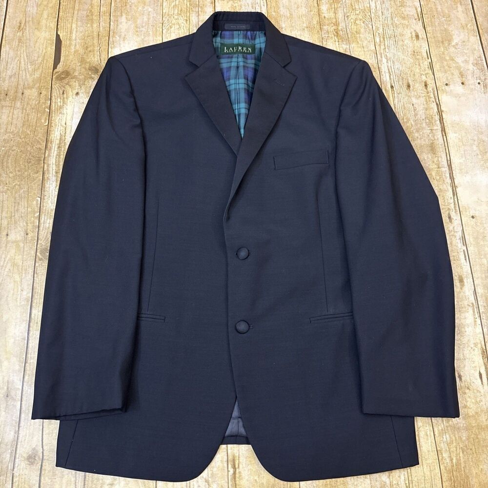 Lauren Ralph Lauren Tuxedo Jacket Black Notch Lapel 38S